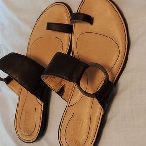 EUC Born black leather sandals size 7